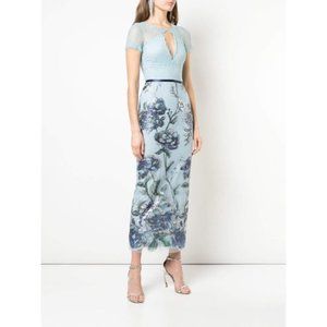 Marchessa Notte Artwork Sequin Blue Gown - NWT/Ship Free